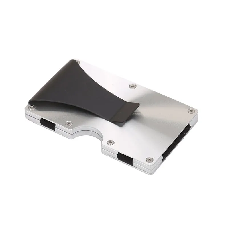 DIENQI Anti Rfid Metal Bank Credit Card Holder Men Minimalist Wallets Slim Thin Tactical Business ID Cardholder Case Male Purse