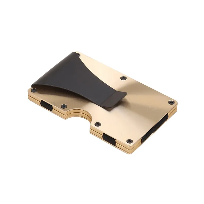 DIENQI Anti Rfid Metal Bank Credit Card Holder Men Minimalist Wallets Slim Thin Tactical Business ID Cardholder Case Male Purse