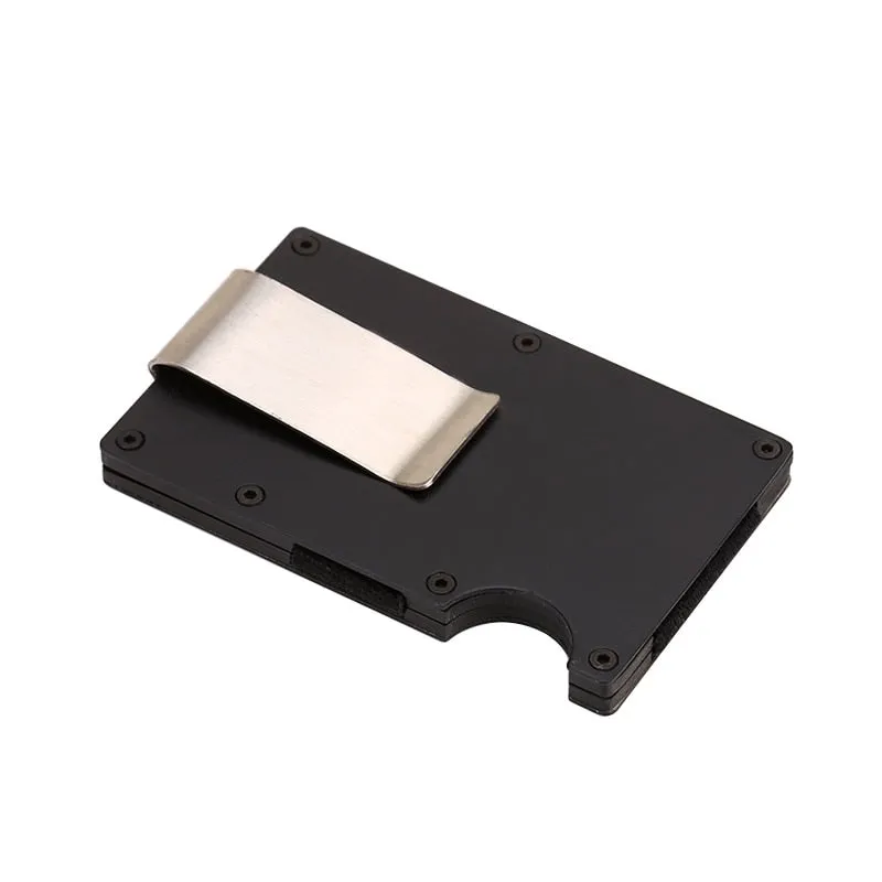DIENQI Anti Rfid Metal Bank Credit Card Holder Men Minimalist Wallets Slim Thin Tactical Business ID Cardholder Case Male Purse
