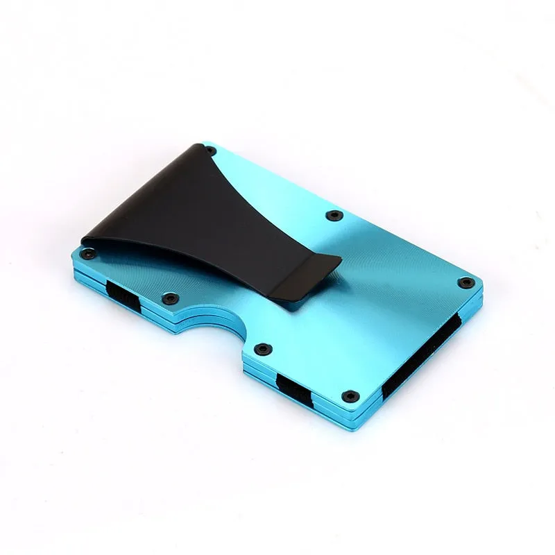 DIENQI Anti Rfid Metal Bank Credit Card Holder Men Minimalist Wallets Slim Thin Tactical Business ID Cardholder Case Male Purse