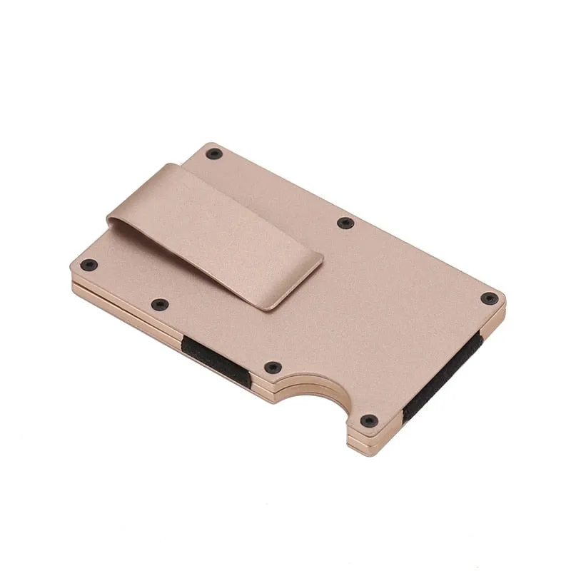 DIENQI Anti Rfid Metal Bank Credit Card Holder Men Minimalist Wallets Slim Thin Tactical Business ID Cardholder Case Male Purse