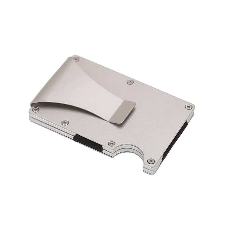 DIENQI Anti Rfid Metal Bank Credit Card Holder Men Minimalist Wallets Slim Thin Tactical Business ID Cardholder Case Male Purse