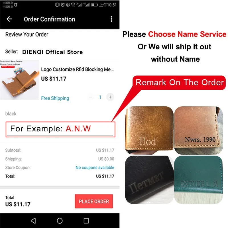 DIENQI Credit Card Holder Men Women Metal RFID Anti-magnetic Vintage Aluminium Crazy Horse PU Leather Card Wallet Coin Purses
