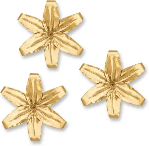 DILATATA Metal Floral Home Wall Decor, 13" Metal Tiger Lily Flowers Rustic Wall Sculpture Floral Wall Art Farmhouse Wall Hanging Decor for Home Kitchen Bedroom Living Office, Gold 3 Pack