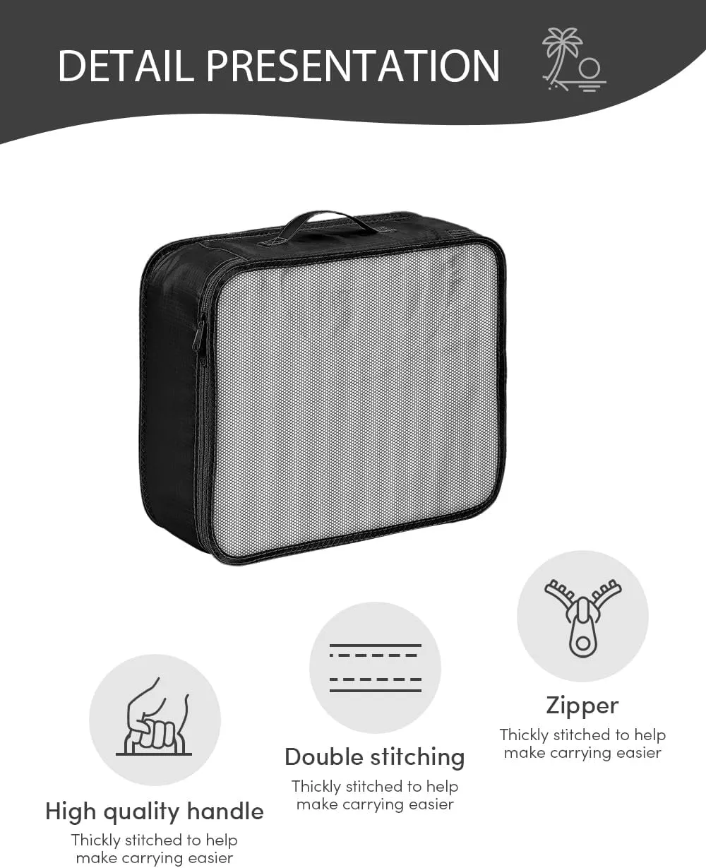 DIMJ Packing Cubes for Travel With Toiletry Bag - Packing Cubes Carry on Luggage Cubes Packing for Clothes/Shoes/Underwear/Cosmetics/Travel Accessories (Black)