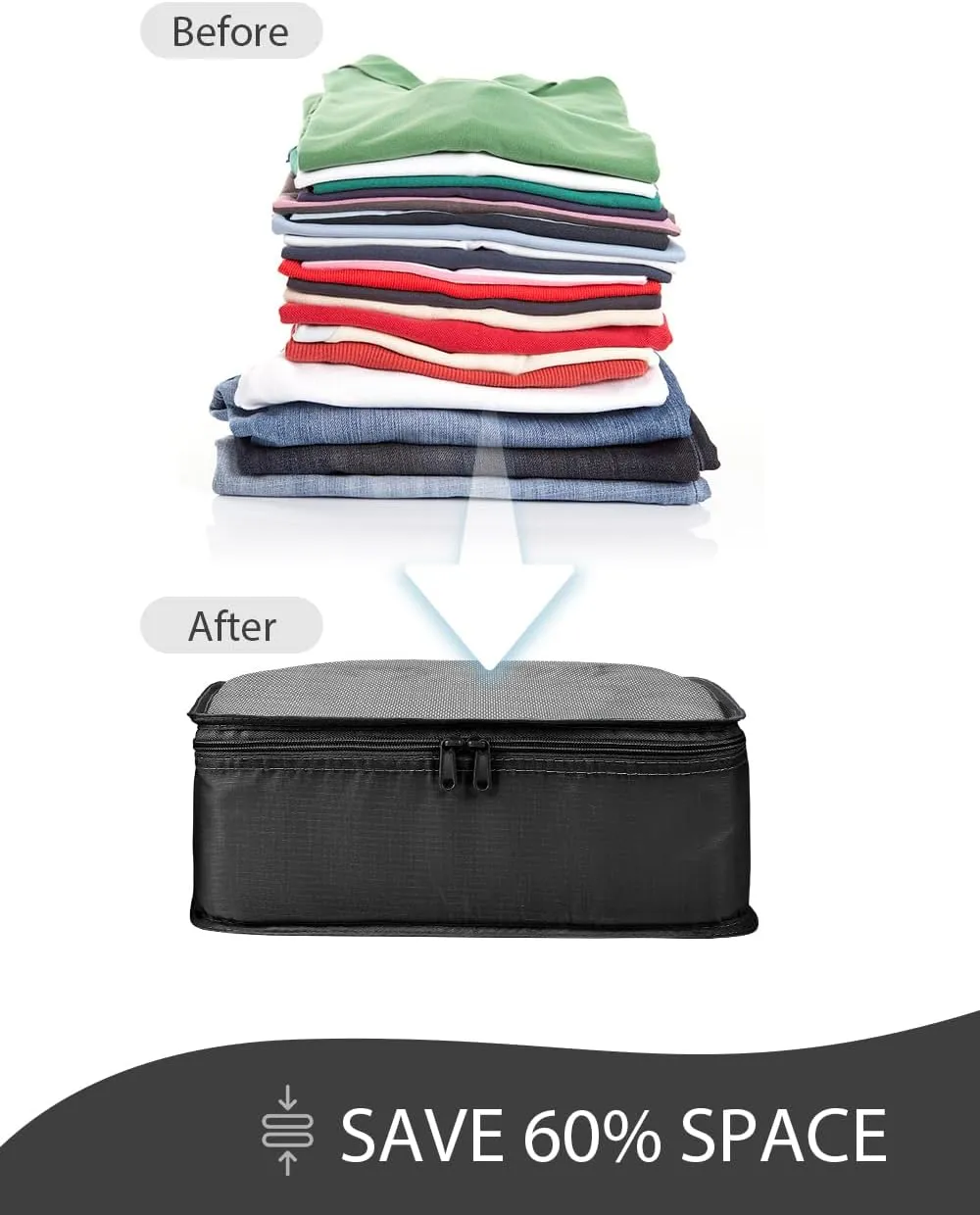 DIMJ Packing Cubes for Travel With Toiletry Bag - Packing Cubes Carry on Luggage Cubes Packing for Clothes/Shoes/Underwear/Cosmetics/Travel Accessories (Black)