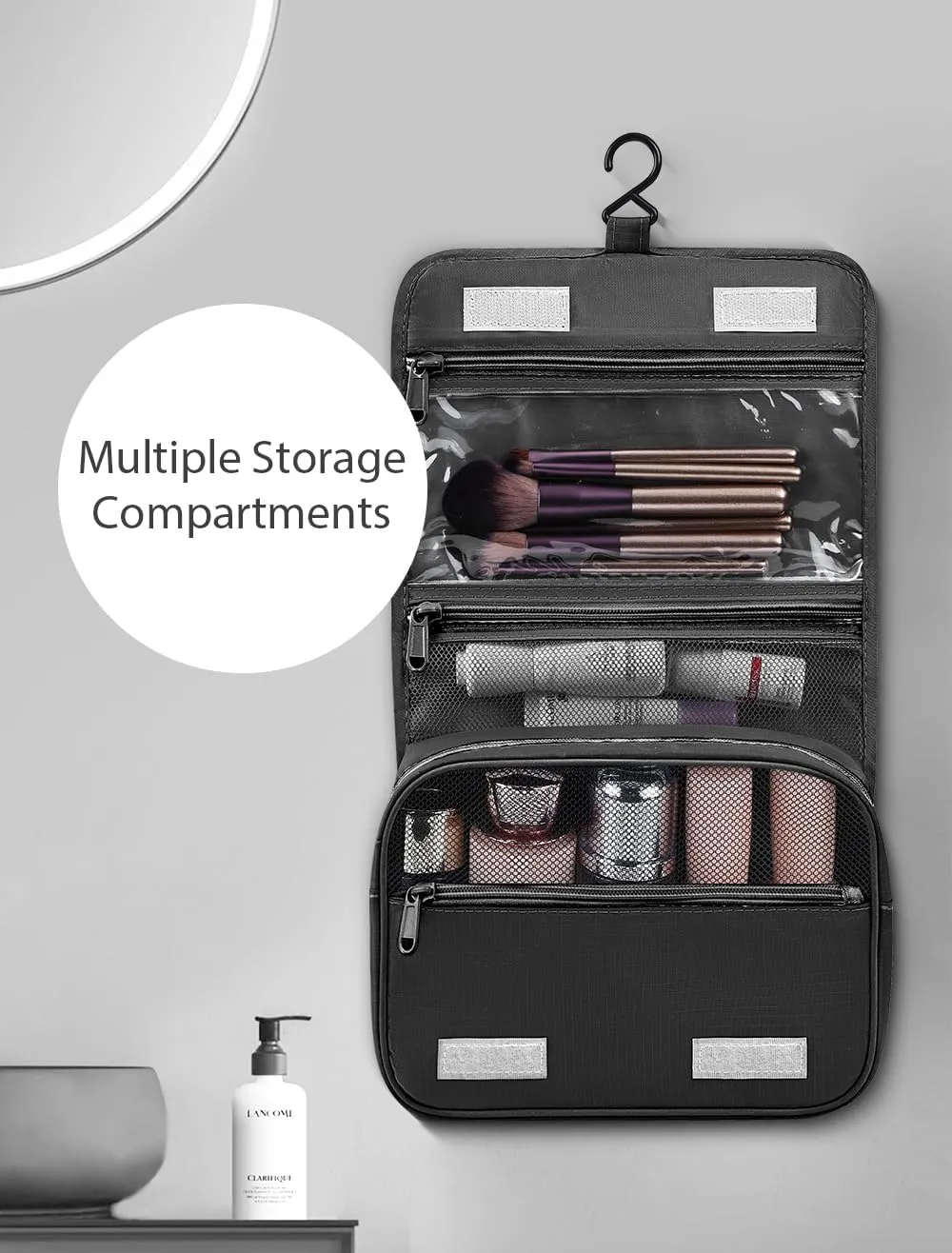 DIMJ Packing Cubes for Travel With Toiletry Bag - Packing Cubes Carry on Luggage Cubes Packing for Clothes/Shoes/Underwear/Cosmetics/Travel Accessories (Black)