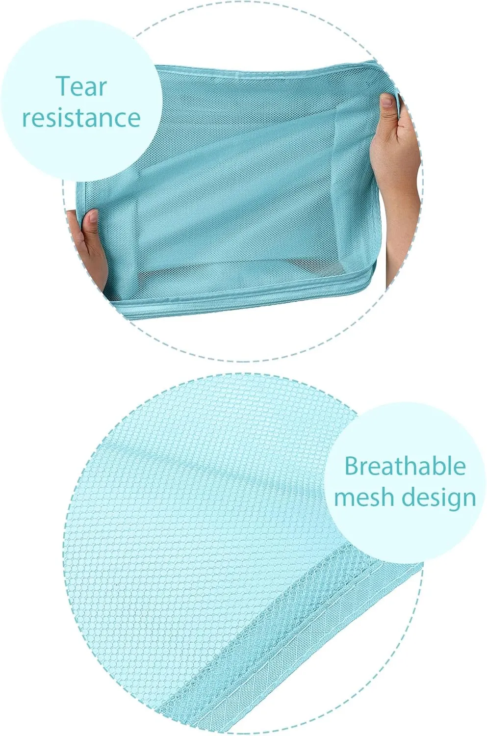 DIMJ Packing Cubes Suitcase, 8 Pieces Packing Cubes for Travel, With Toiletry Bag Hanging, Packing Cubes Carry on Luggage Cubes Packing for Clothes, Shoes, Underwear, Cosmetics, Travel Essential(Blue）