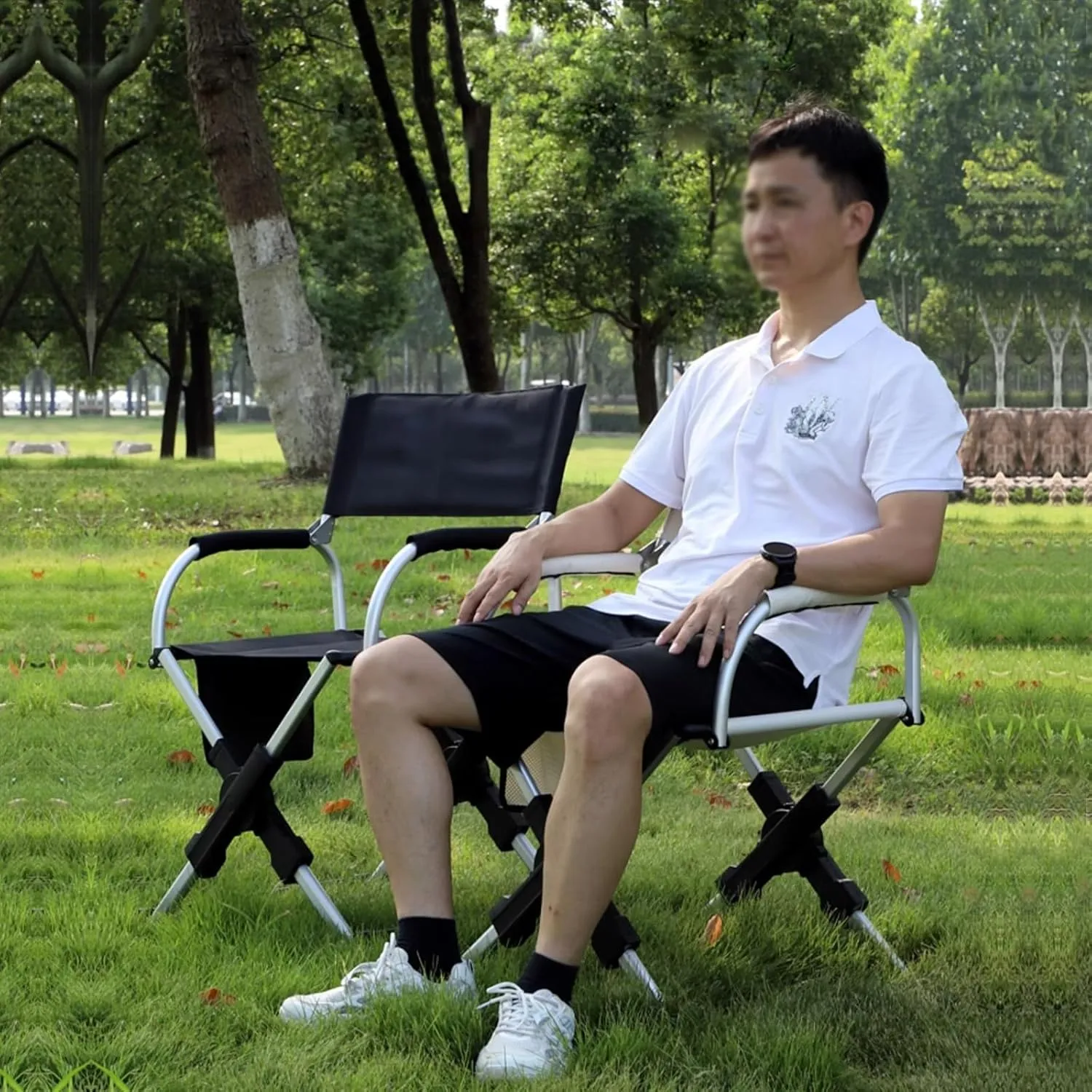 Directors Chairs Foldable with Carry Bag, Compact, Lightweight Collapsible Arm Chair for Outdoor Camping, Sports, Tailgates, Beach, and Fishing(Green)