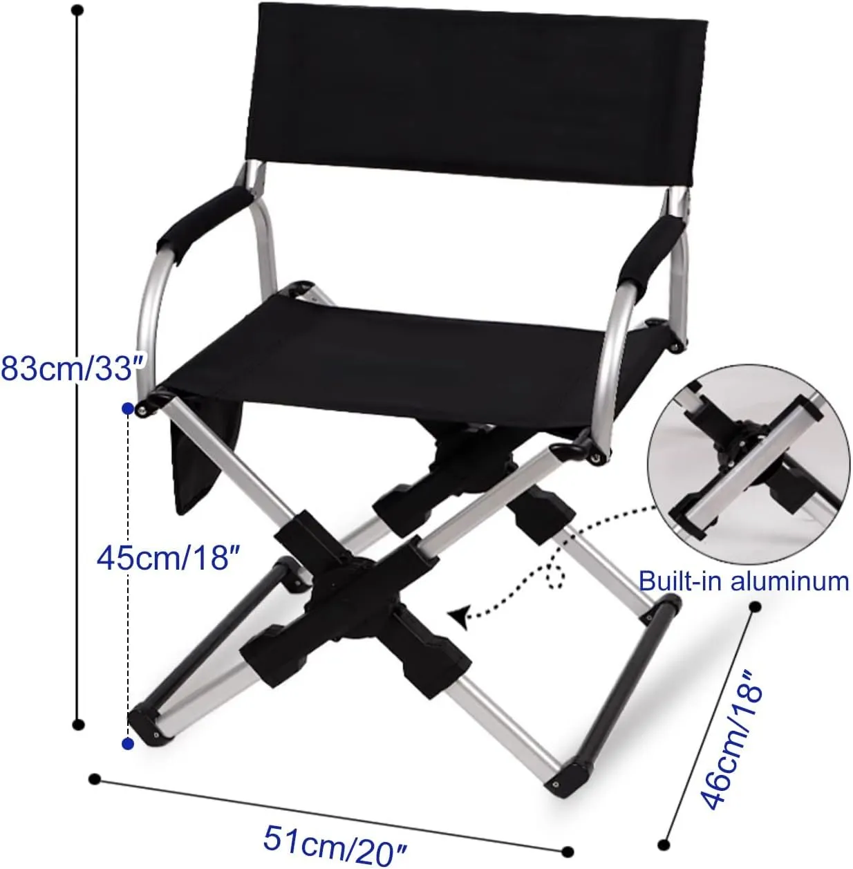 Directors Chairs Foldable with Carry Bag, Compact, Lightweight Collapsible Arm Chair for Outdoor Camping, Sports, Tailgates, Beach, and Fishing(Green)
