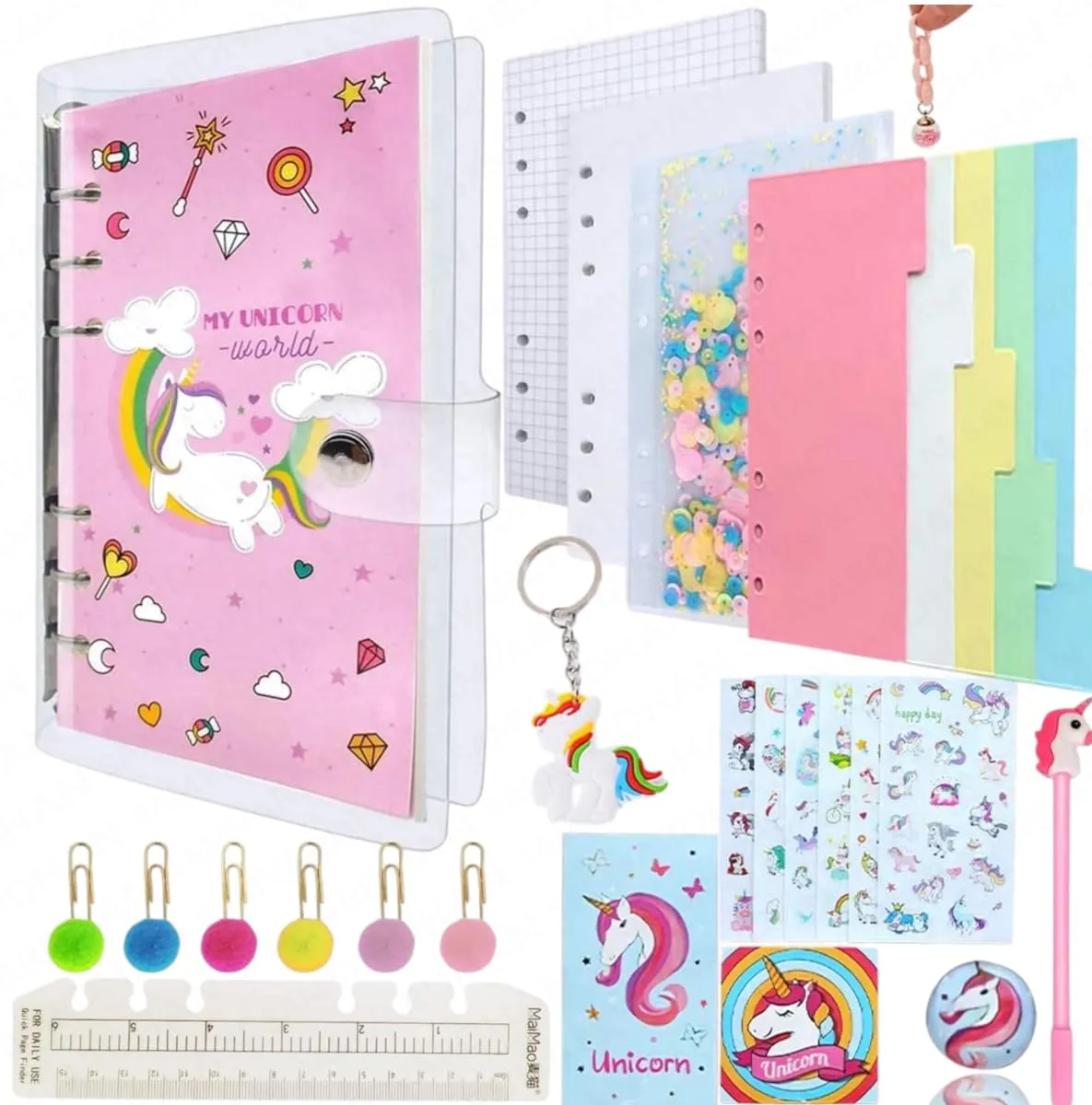 Diy Unicorn kids Diary For Girls -  With Pen