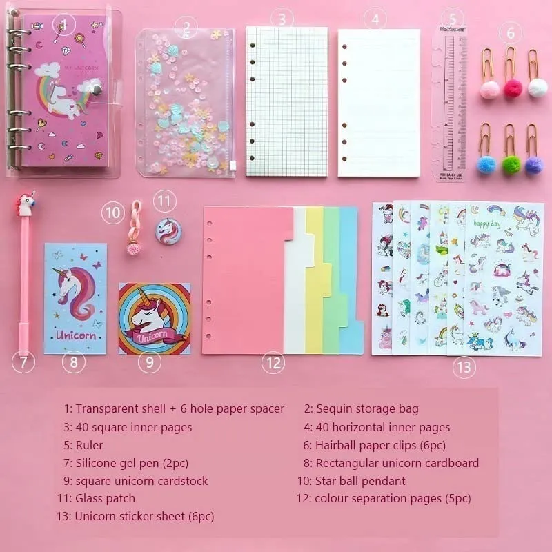 Diy Unicorn kids Diary For Girls -  With Pen