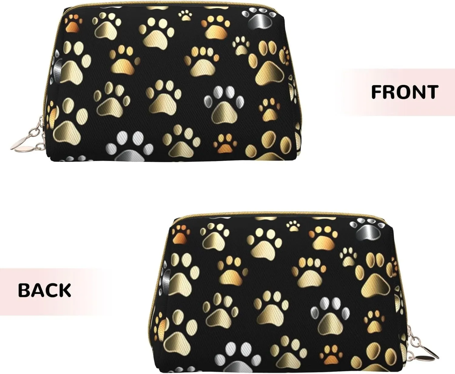 Dog Paw Prints Toiletry Pouch, Travel-Friendly Makeup Organizer For Makeup Brushes, Lipsticks