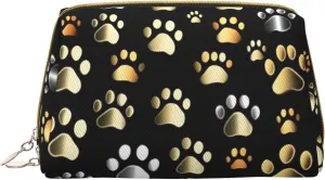 Dog Paw Prints Toiletry Pouch, Travel-Friendly Makeup Organizer For Makeup Brushes, Lipsticks