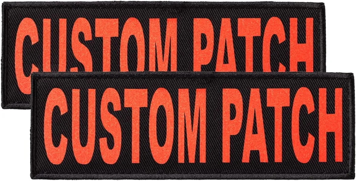 Dogline Custom Patch with Glitter Letters for Dog Vest Harness or Collar Customizable Bling Text Personalized Patches with Hook Backing Name Agility Service Dog ESA 2 Patches B Grapefruit Text