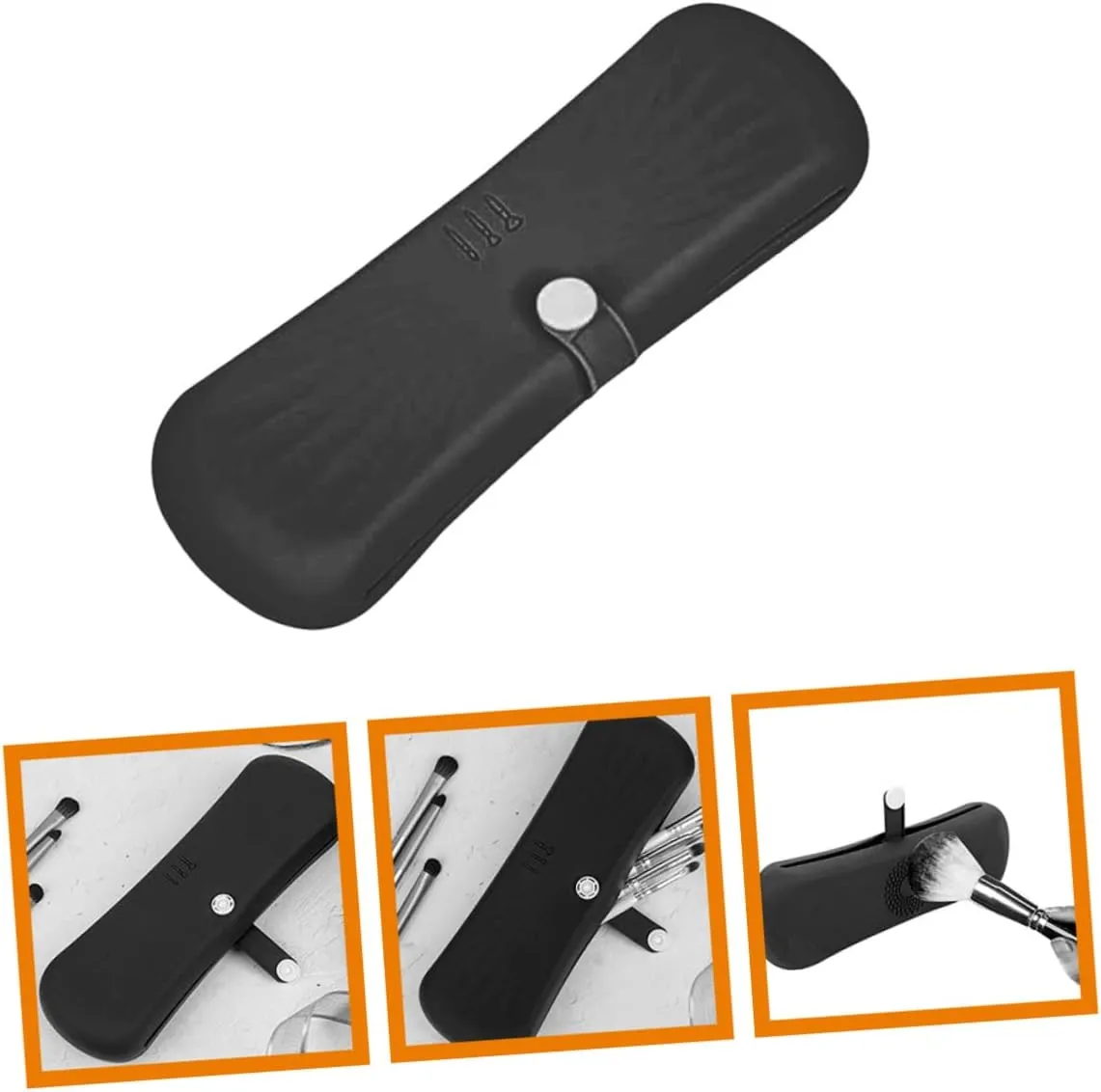 DOITOOL Makeup Brush Storage Bag Travel Make up Brush Holders Eye Blushes Holder Bags Makeup Brushes Holder, Black, 20X6CM
