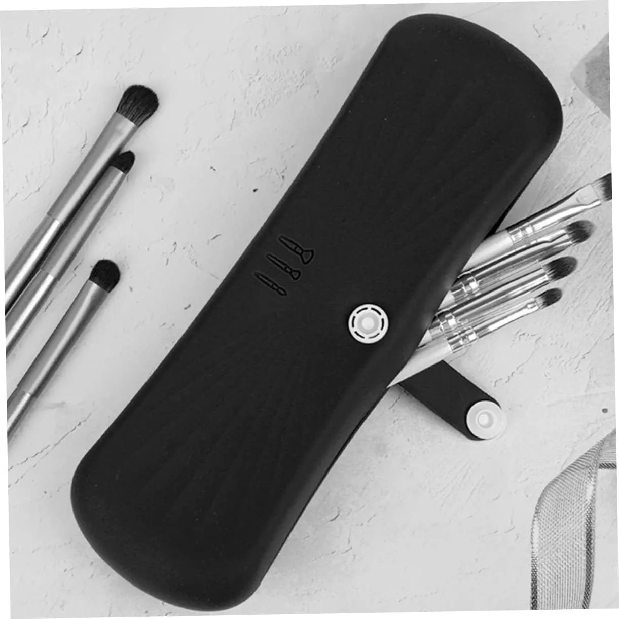 DOITOOL Makeup Brush Storage Bag Travel Make up Brush Holders Eye Blushes Holder Bags Makeup Brushes Holder, Black, 20X6CM