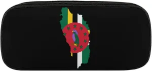 Dominica Map Flag Novelty Pencil Box Cute Pencil Case Pen Organizer Bag Large Capacity Pen Pouch