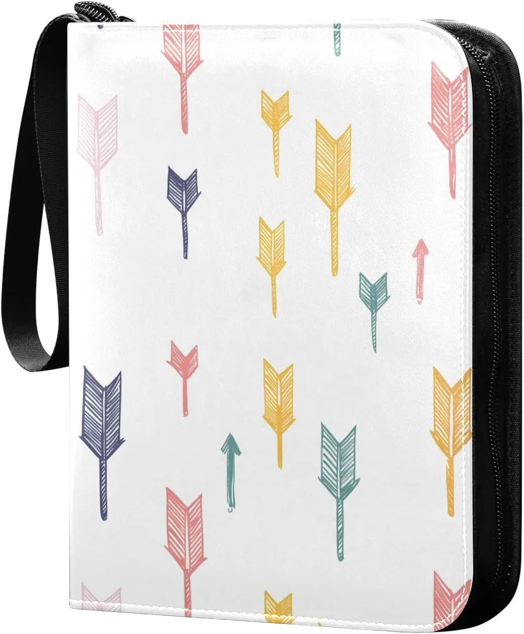 Doodle Colorful Arrow Pattern Card Holder, Card Holder Album with 400 Card Slots in 50 Pages for Display, Storage, Portability