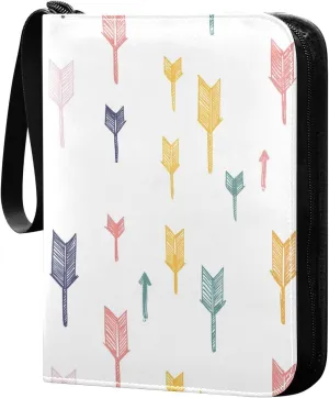 Doodle Colorful Arrow Pattern Card Holder, Card Holder Album with 400 Card Slots in 50 Pages for Display, Storage, Portability