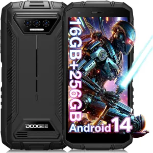 DOOGEE S41 MAX Rugged Smartphone 2024,16GB   256GB/SD 1TB, Android 14 Rugged Phone,6300mAh Rugged Cell Phone, 5.5" HD  Display, IP68 Waterproof Outdoor Military Grade 4G Mobile Phone, NFC/WiFi/OTG