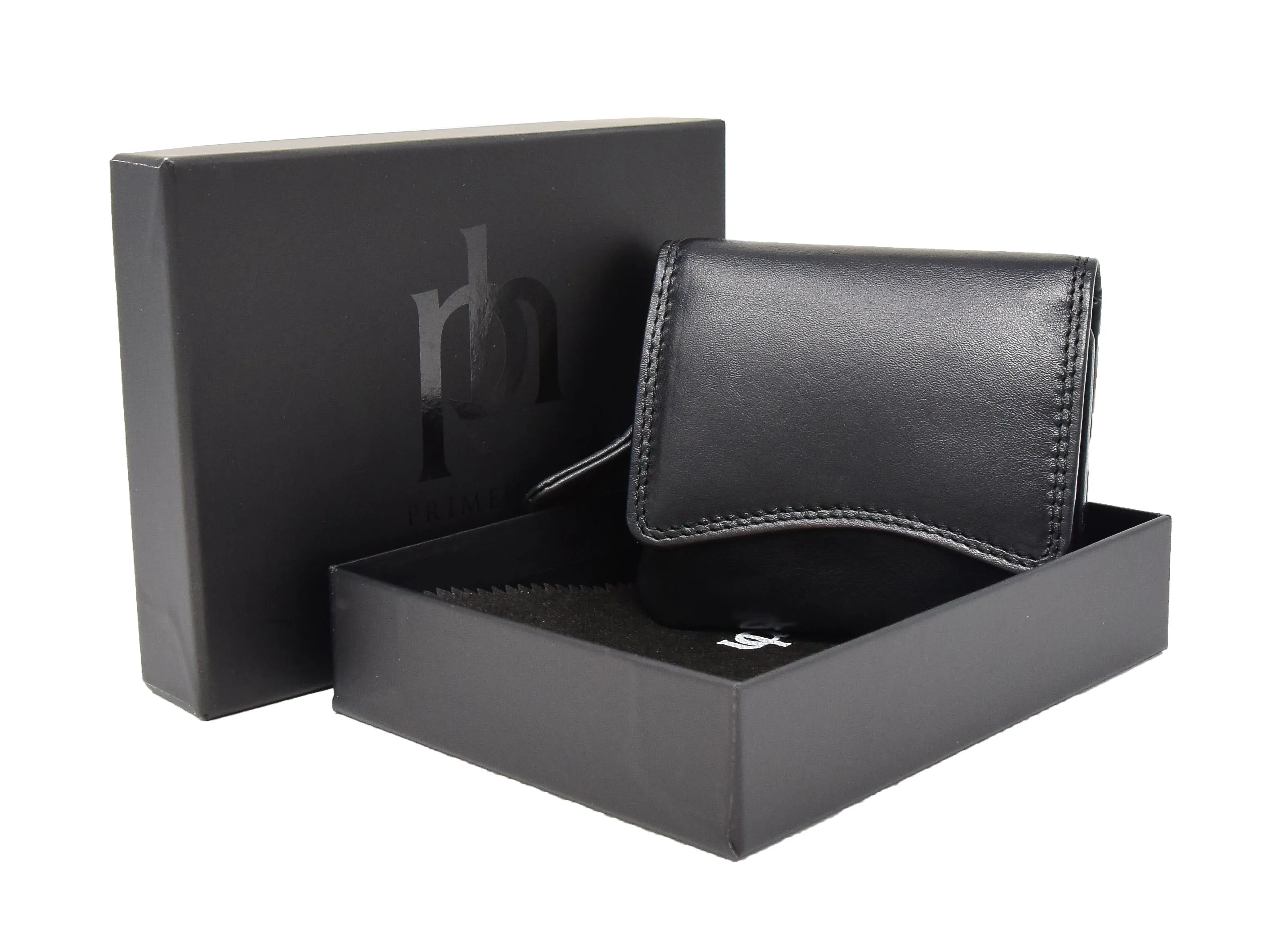 DR412 Women's Small Trifold Leather Purse Black