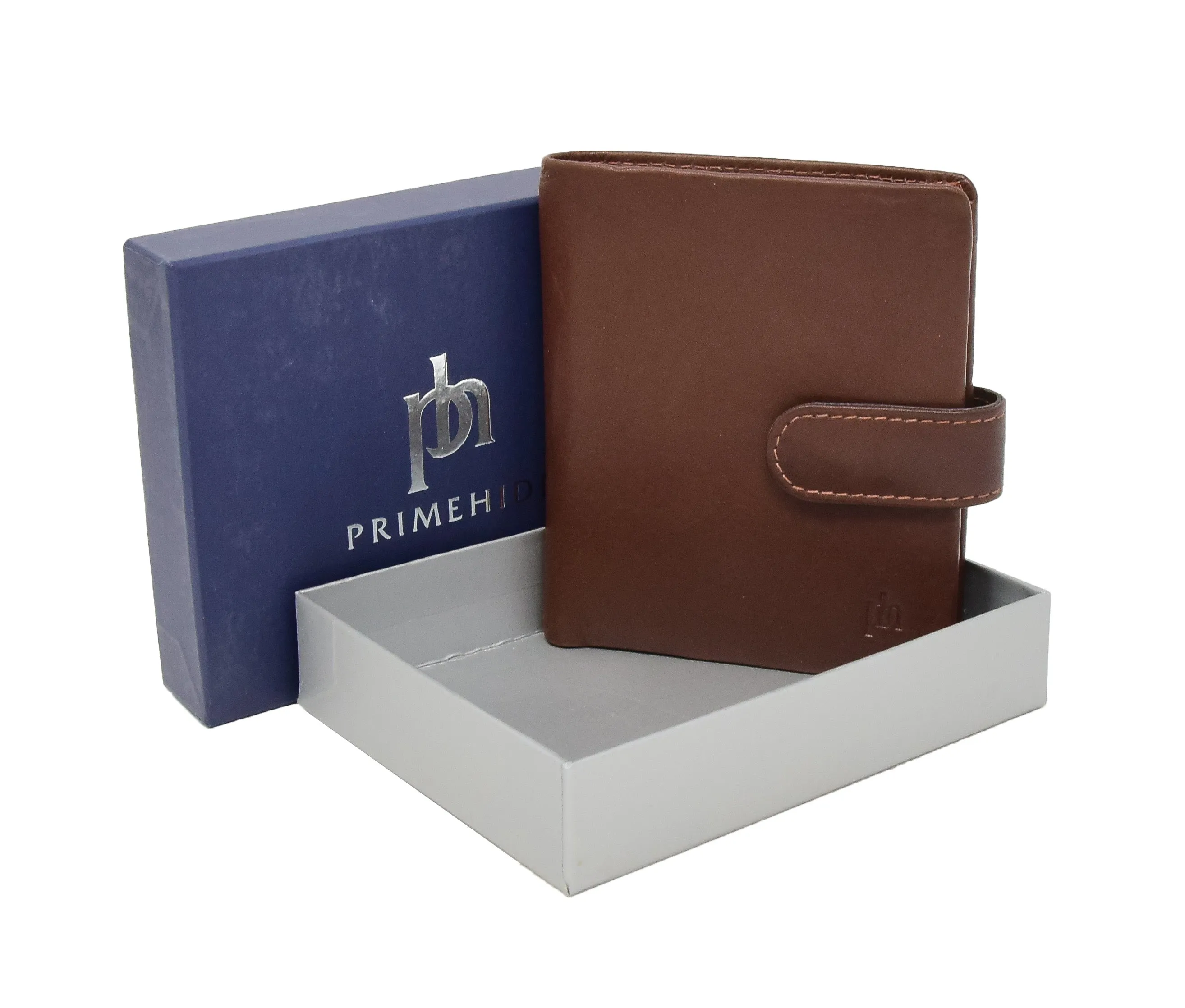DR414 Small Leather Credit Card Wallet Brown