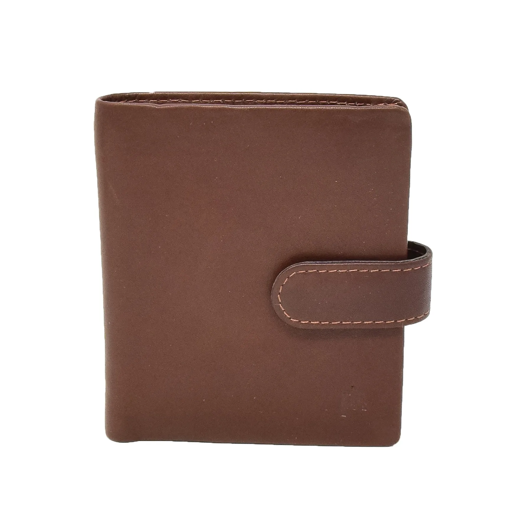 DR414 Small Leather Credit Card Wallet Brown