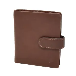DR414 Small Leather Credit Card Wallet Brown