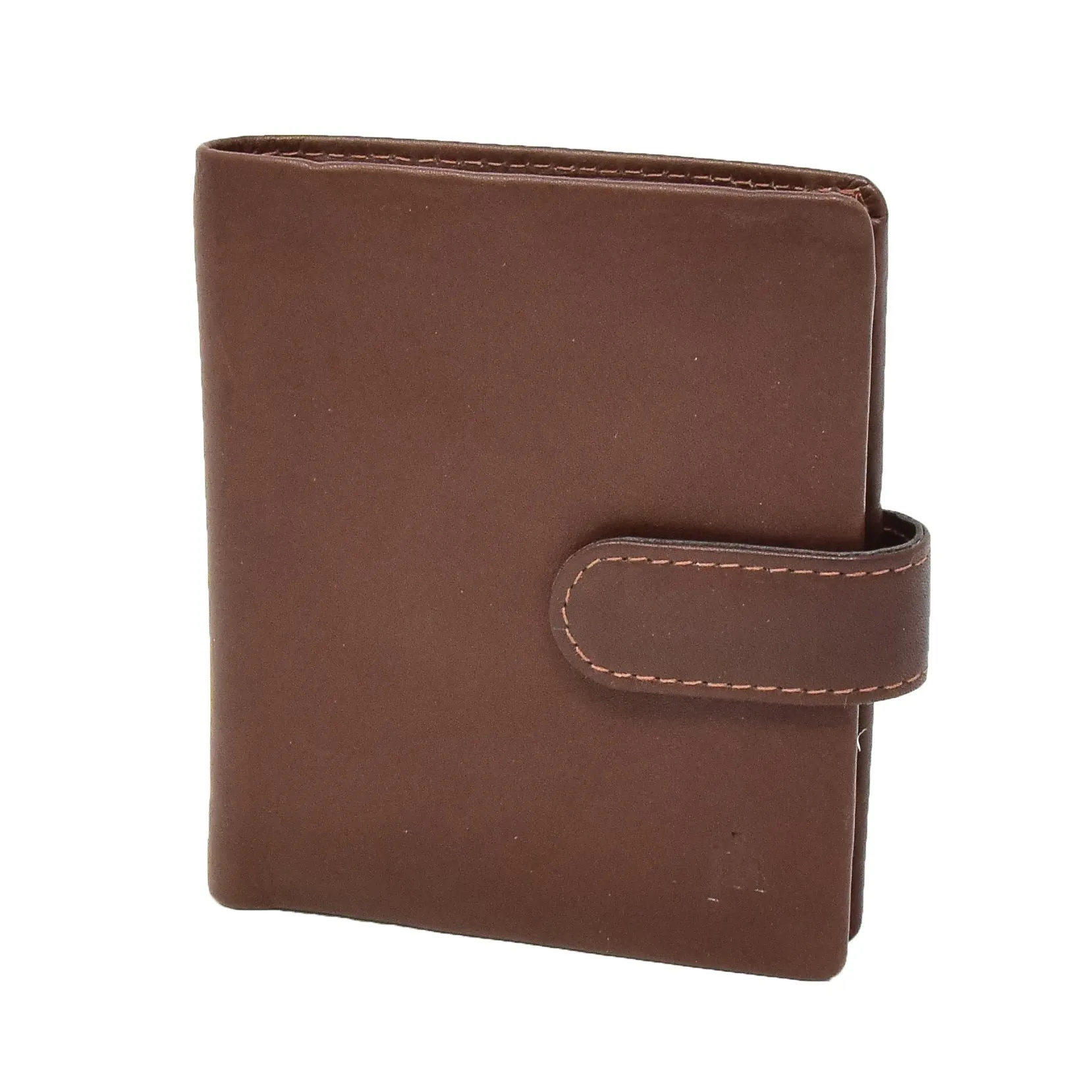 DR414 Small Leather Credit Card Wallet Brown