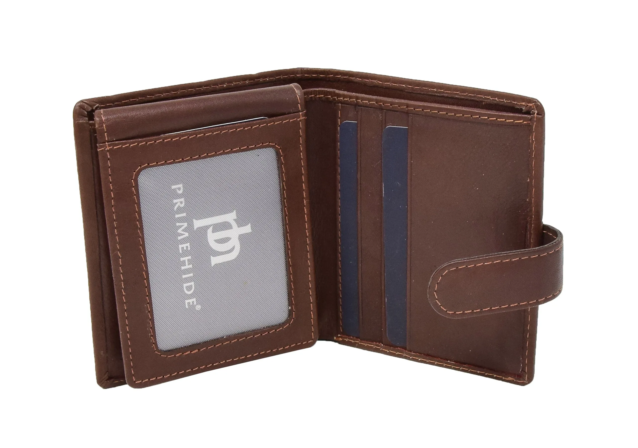 DR414 Small Leather Credit Card Wallet Brown