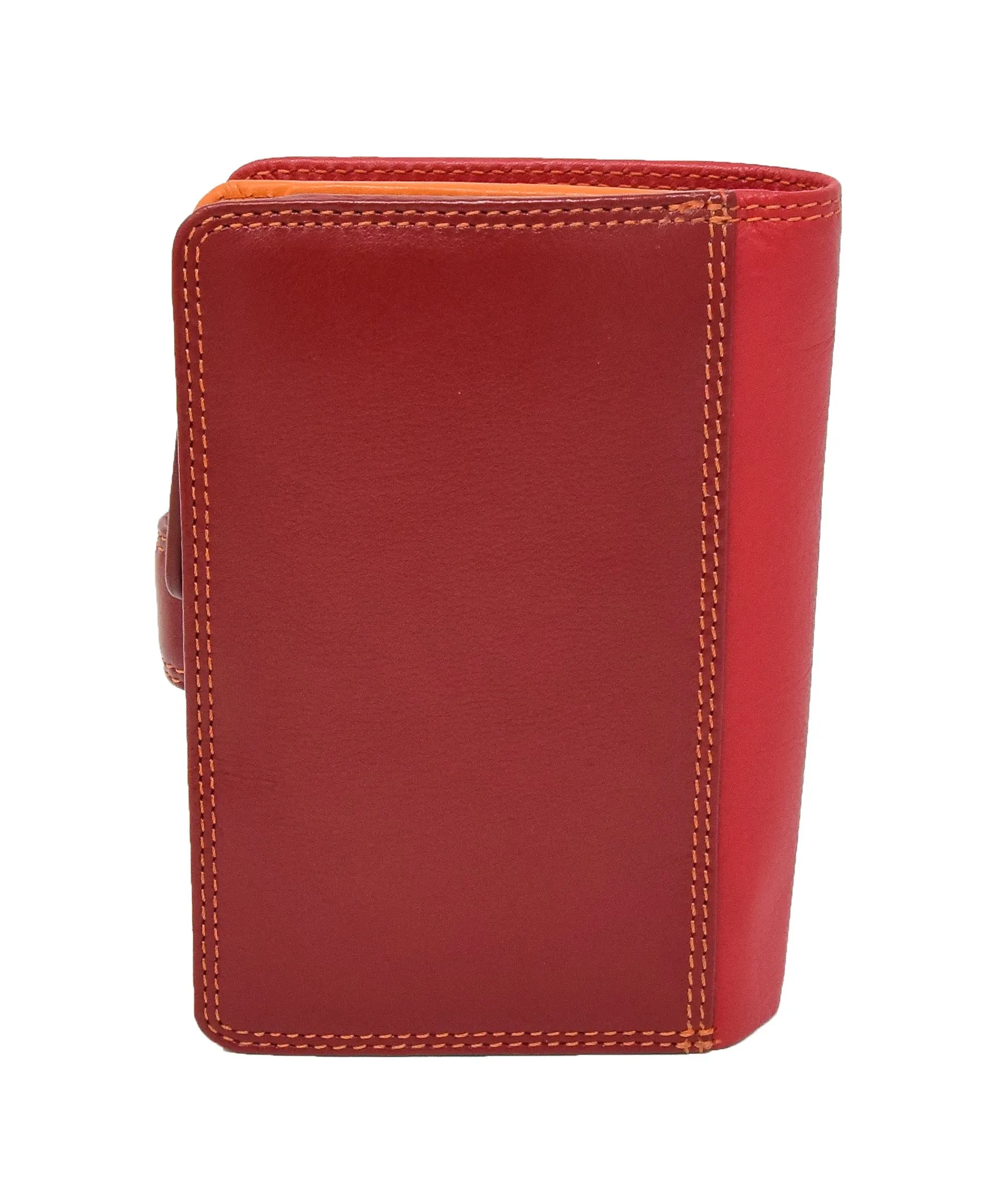 DR434 Women's Soft Leather Organiser Purse Red Multi