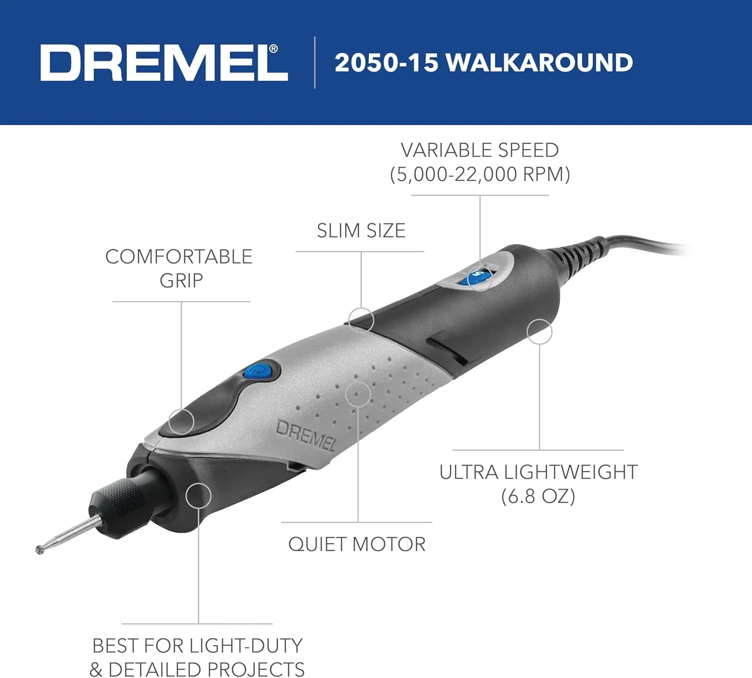 Dremel 2050-15 Stylo  Versatile Craft Rotary Tool, Wood Carving Detail Tool, Perfect for Pumpkin Carving, Glass Etching, Leather Burnishing, Jewelry Making, and Polishing