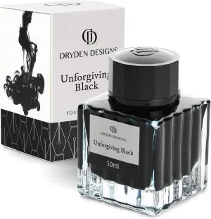 Dryden Designs Ink Bottle for Fountain Pen - Luxury Edition Smooth Flow | Compact Designed 50ml Unforgiving Black