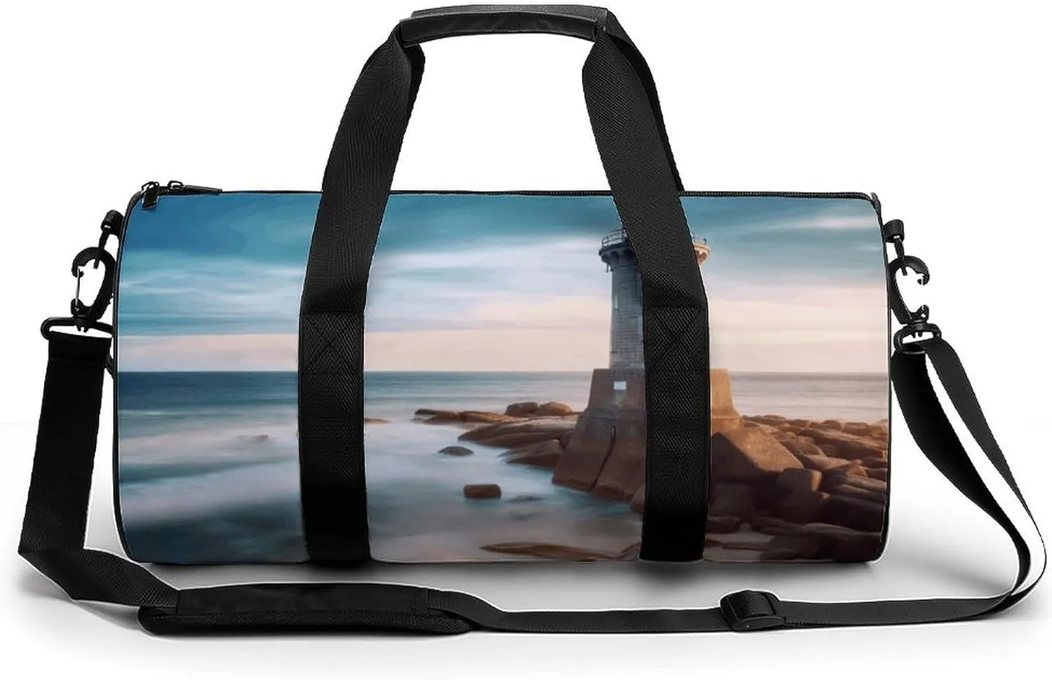 Duffel Bag for Men Women Gym Bag Beach Lighthouse Travel Duffel Bag Waterproof Overnight Bag for Sports Workout