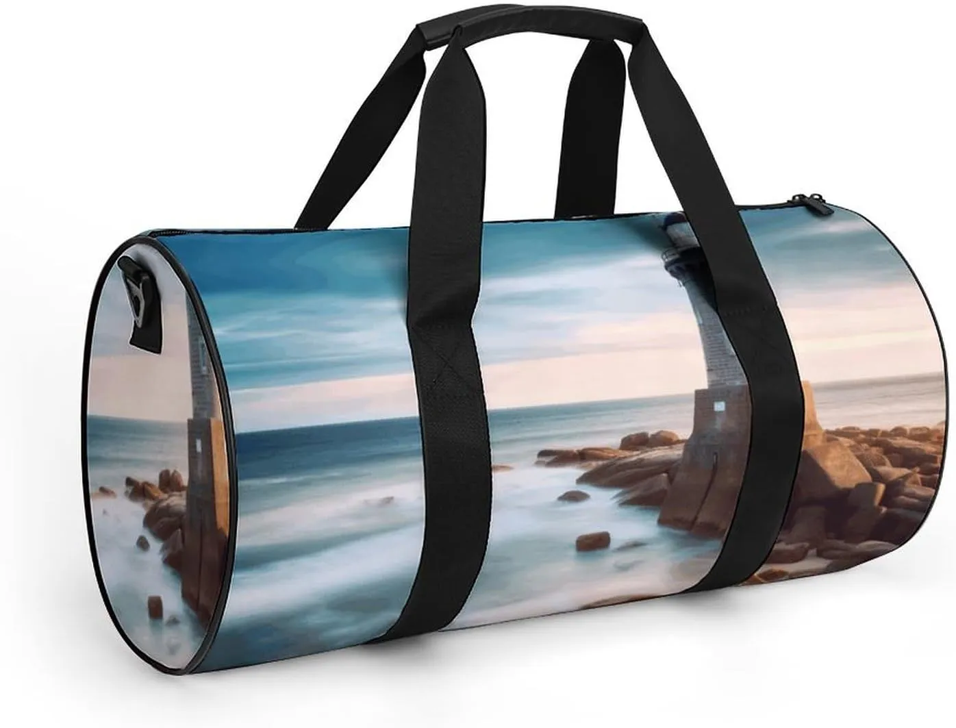 Duffel Bag for Men Women Gym Bag Beach Lighthouse Travel Duffel Bag Waterproof Overnight Bag for Sports Workout