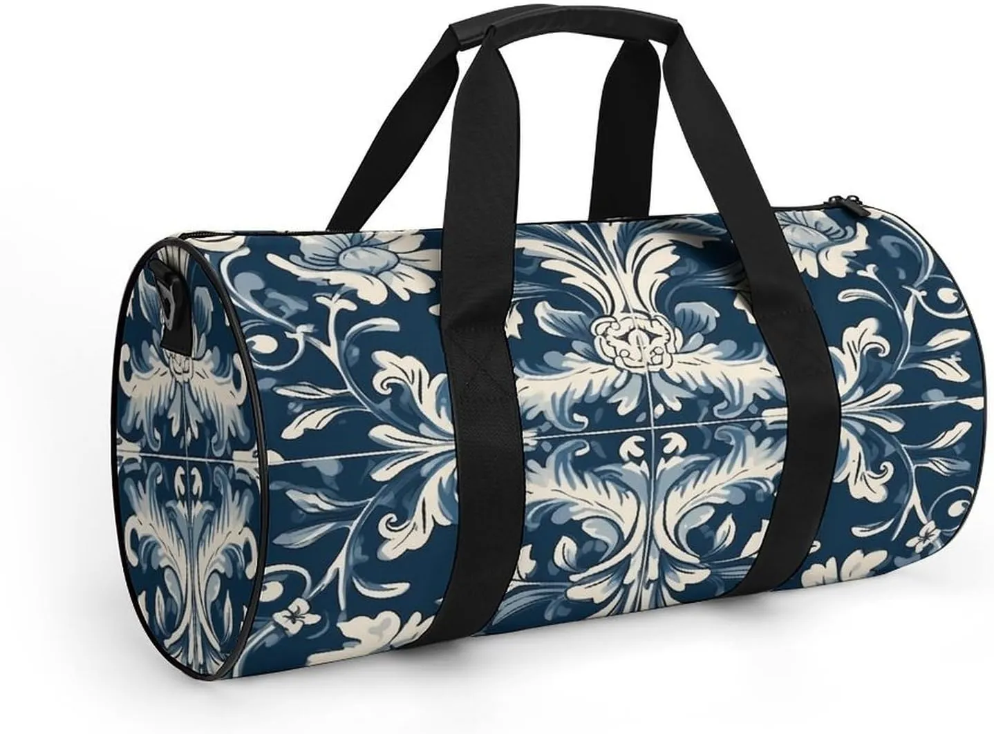 Duffel Bag for Men Women Gym Bag Blue And White Pattern Travel Duffel Bag Waterproof Overnight Bag for Sports Workout