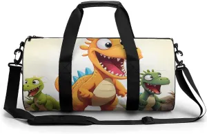 Duffel Bag for Men Women Gym Bag Cartoon Dinosaur Images Travel Duffel Bag Waterproof Overnight Bag for Sports Workout
