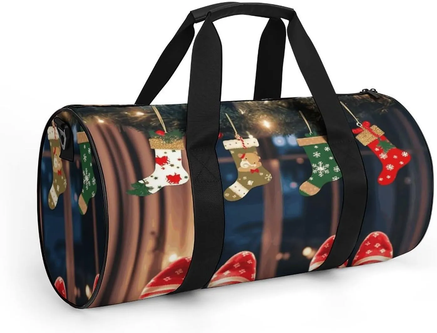 Duffel Bag for Men Women Gym Bag Christmas Socks Xmas Party Travel Duffel Bag Waterproof Overnight Bag for Sports Workout