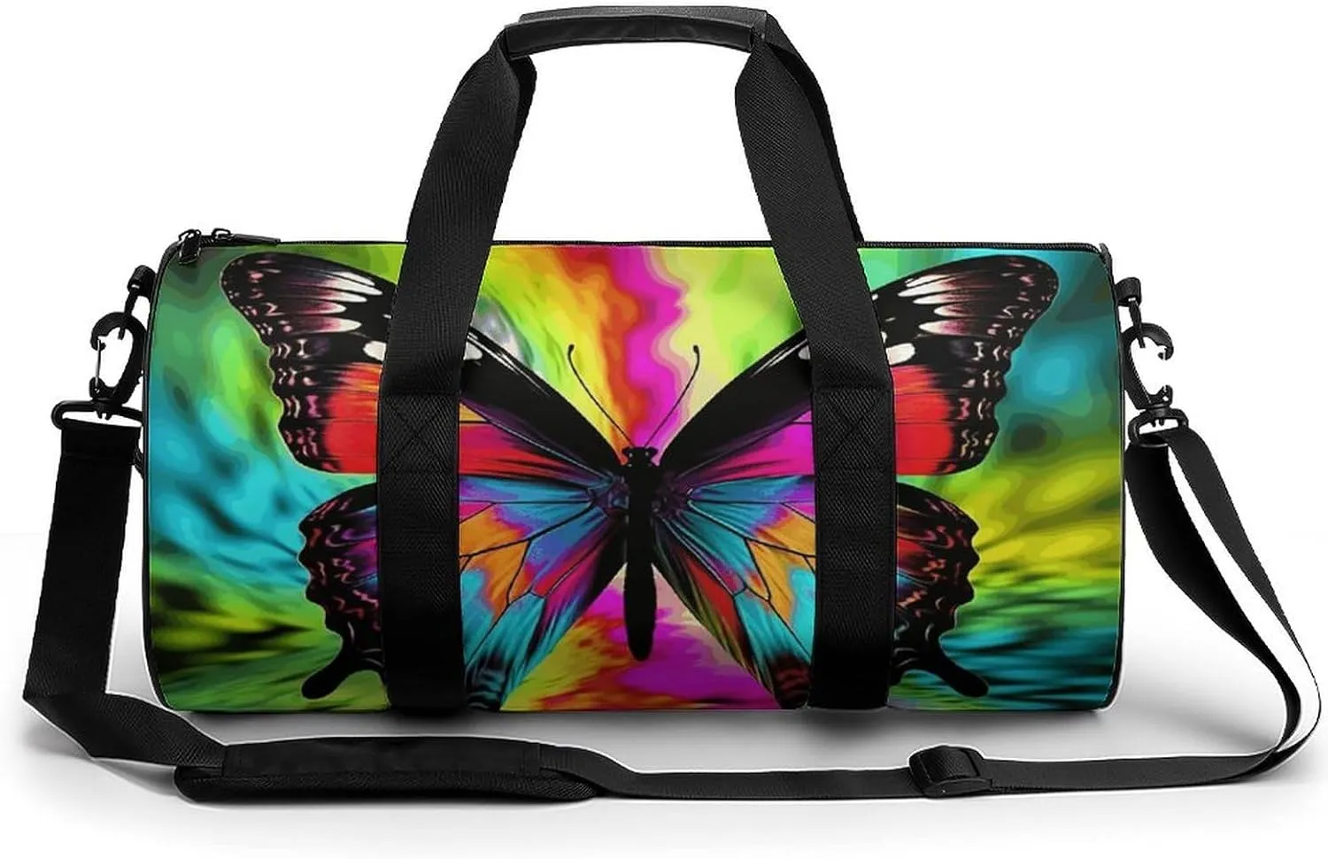Duffel Bag for Men Women Gym Bag Colorful Butterfly Travel Duffel Bag Waterproof Overnight Bag for Sports Workout