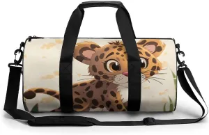 Duffel Bag for Men Women Gym Bag Cute Baby Jaguar Travel Duffel Bag Waterproof Overnight Bag for Sports Workout
