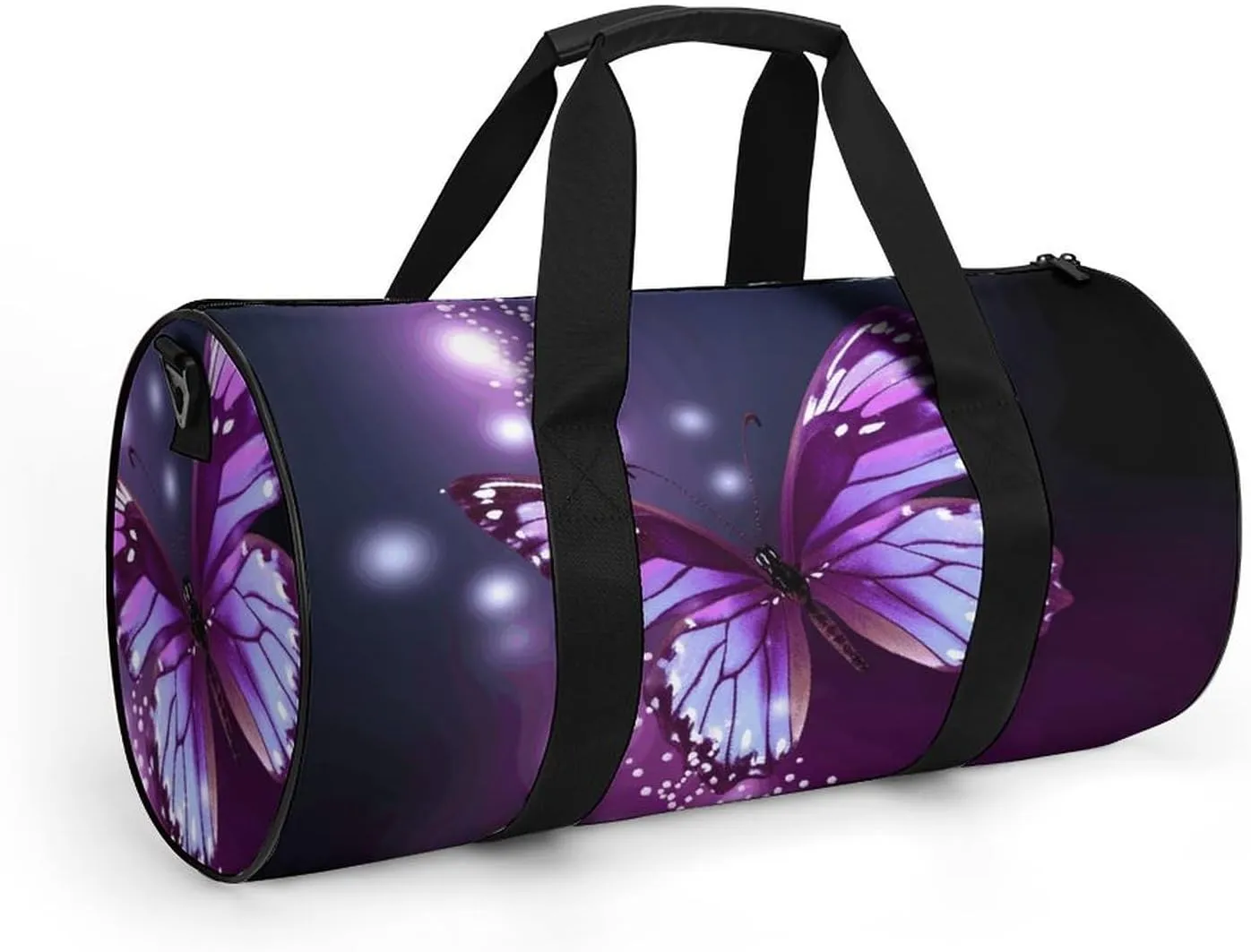 Duffel Bag for Men Women Gym Bag Cute Purple Butterfly Travel Duffel Bag Waterproof Overnight Bag for Sports Workout