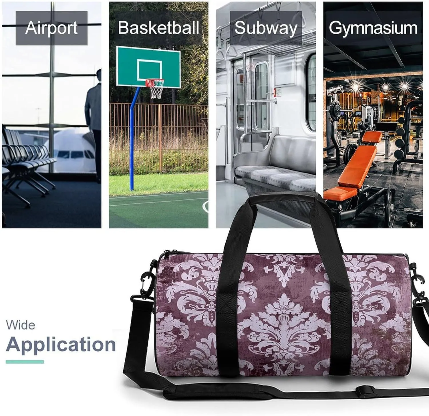 Duffel Bag for Men Women Gym Bag Distressed Surface Style Travel Duffel Bag Waterproof Overnight Bag for Sports Workout
