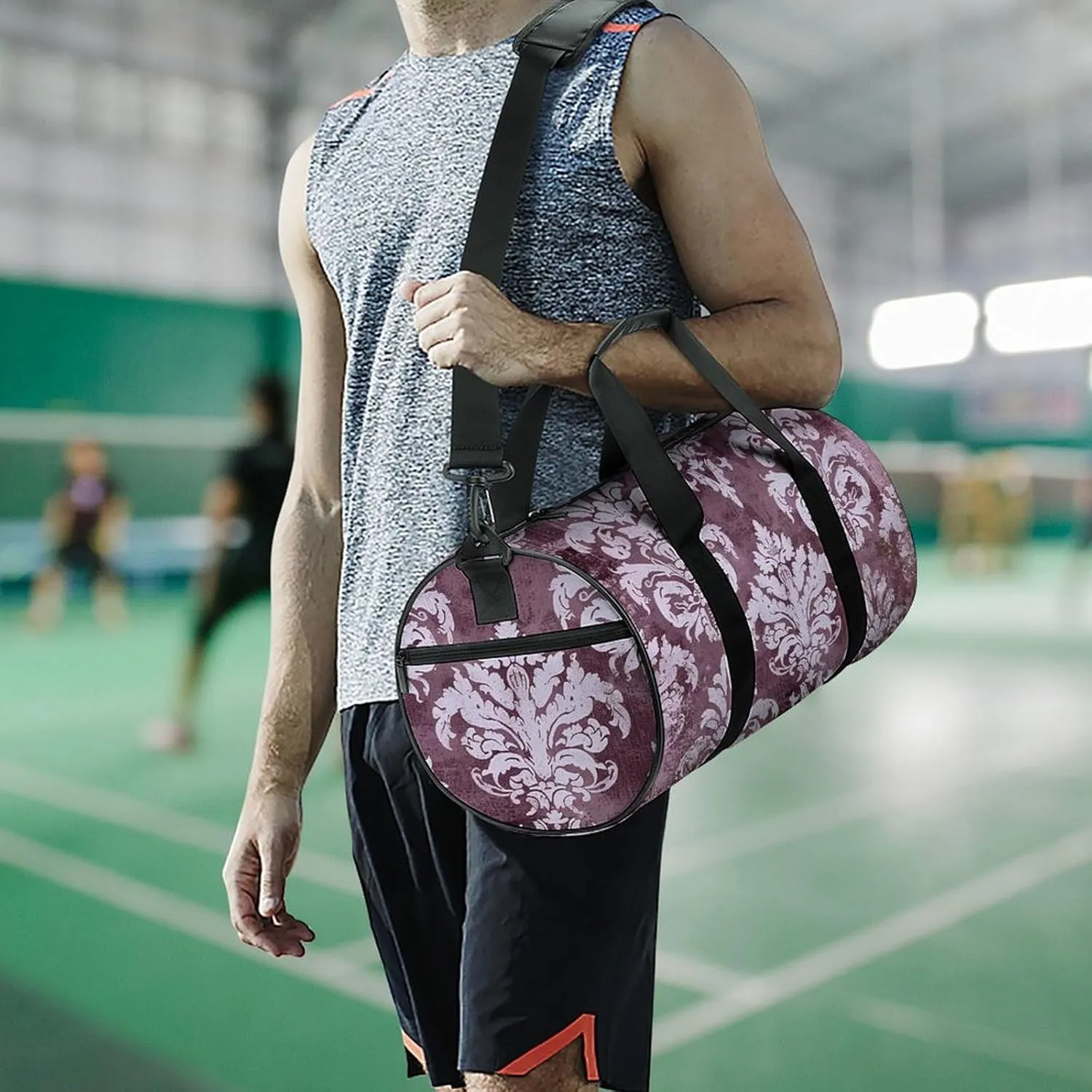 Duffel Bag for Men Women Gym Bag Distressed Surface Style Travel Duffel Bag Waterproof Overnight Bag for Sports Workout