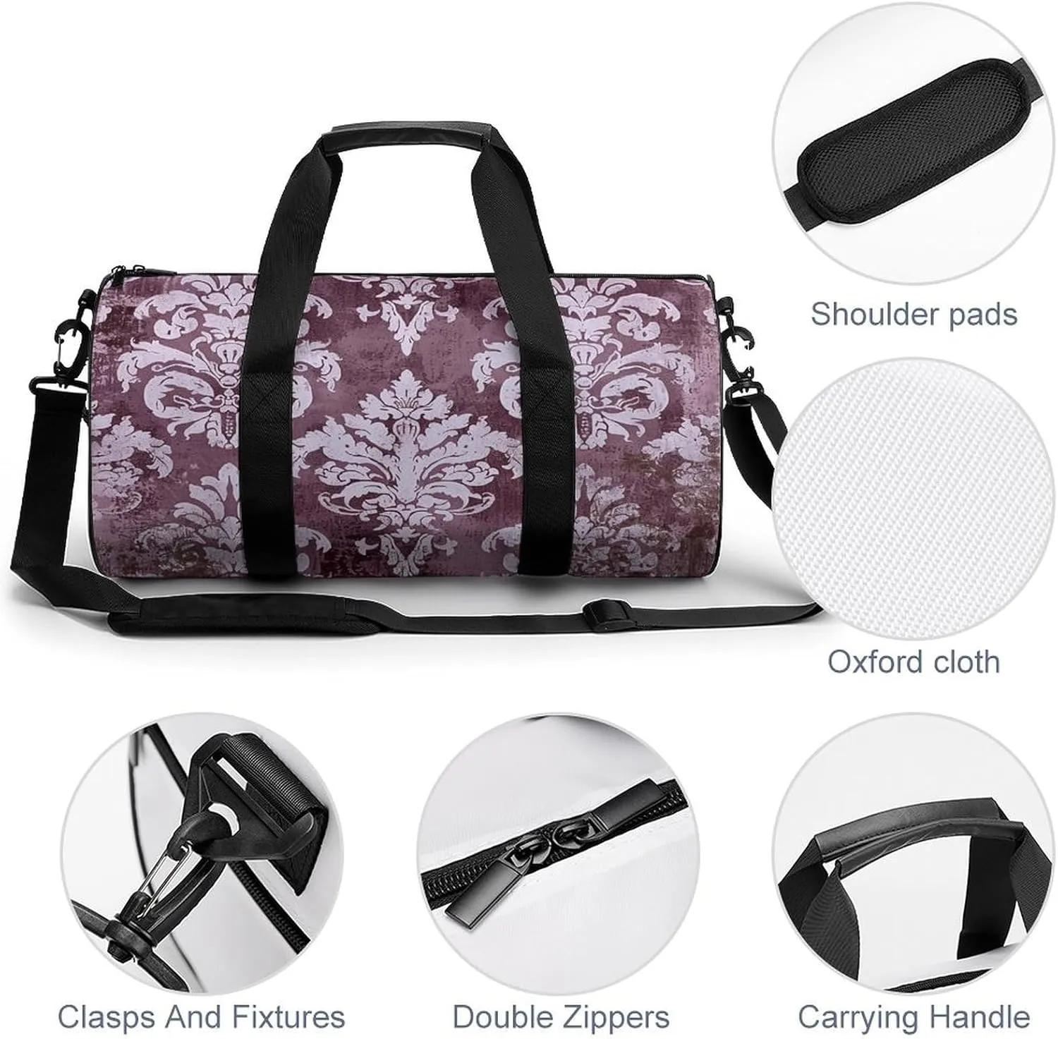 Duffel Bag for Men Women Gym Bag Distressed Surface Style Travel Duffel Bag Waterproof Overnight Bag for Sports Workout