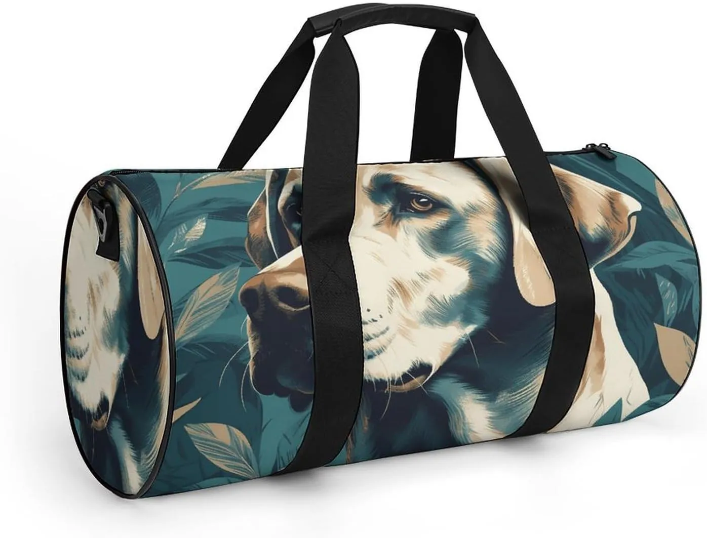 Duffel Bag for Men Women Gym Bag Dog in Leaves Travel Duffel Bag Waterproof Overnight Bag for Sports Workout