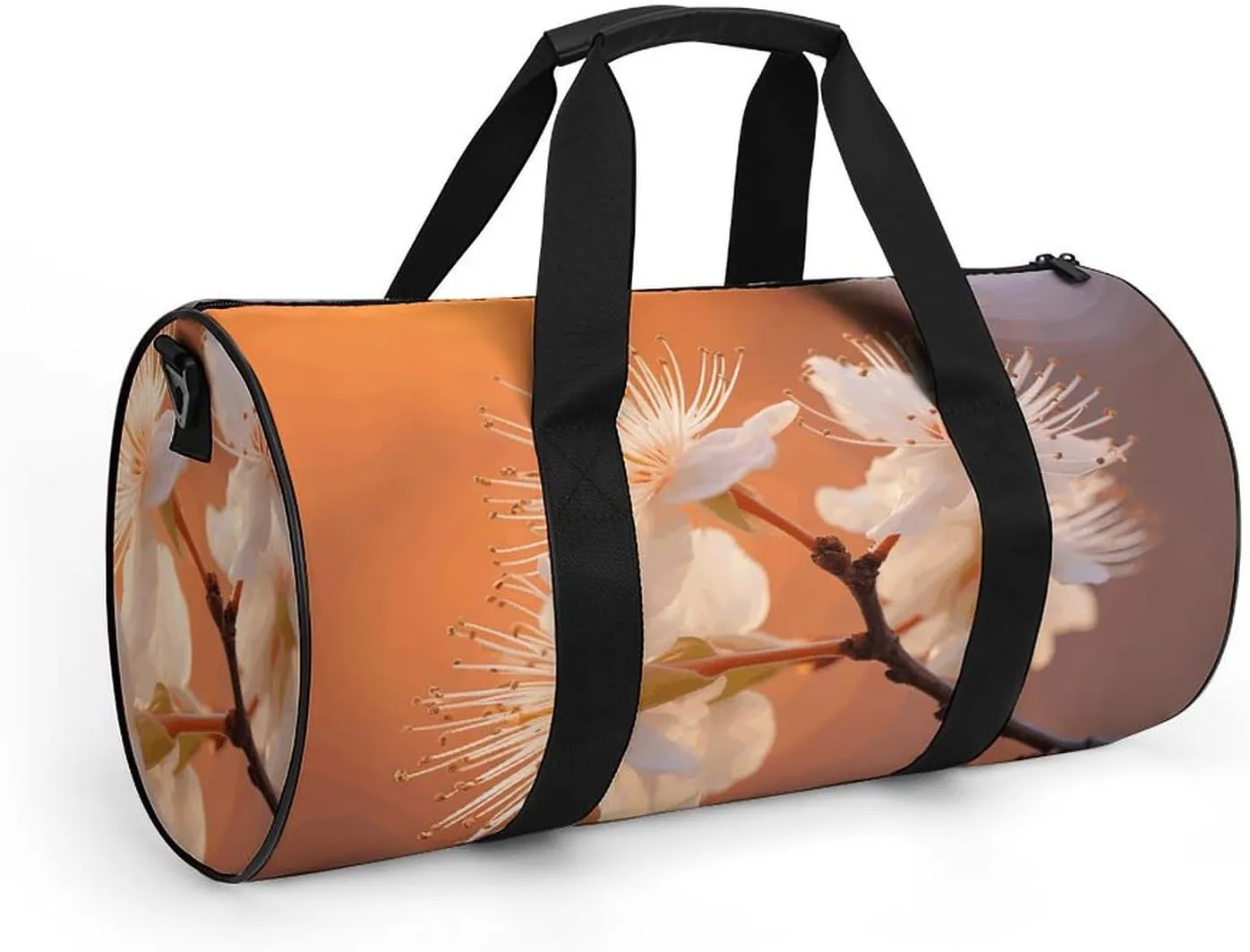 Duffel Bag for Men Women Gym Bag Flowers Under Orange Light Travel Duffel Bag Waterproof Overnight Bag for Sports Workout