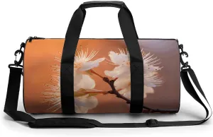 Duffel Bag for Men Women Gym Bag Flowers Under Orange Light Travel Duffel Bag Waterproof Overnight Bag for Sports Workout