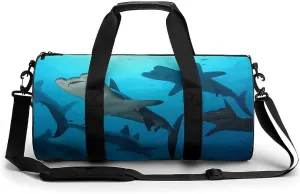 Duffel Bag for Men Women Gym Bag Hammerhead Sharks Travel Duffel Bag Waterproof Overnight Bag for Sports Workout