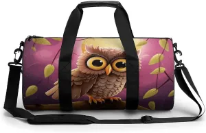 Duffel Bag for Men Women Gym Bag Owl Travel Duffel Bag Waterproof Overnight Bag for Sports Workout